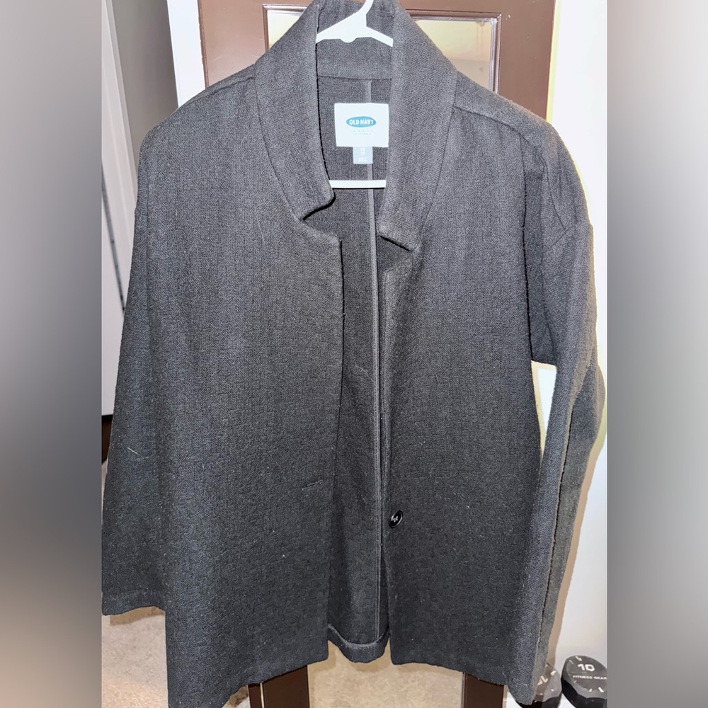Old Navy Womens XS black tweed coat